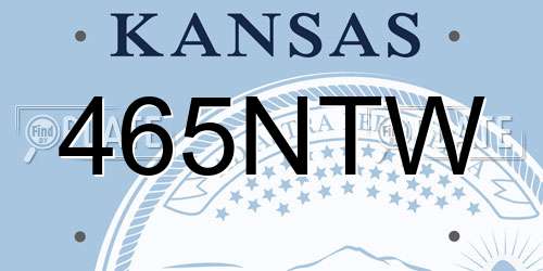 465NTW Kansas License Plate