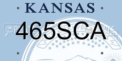 465SCA Kansas License Plate