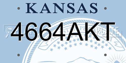 4664AKT Kansas License Plate