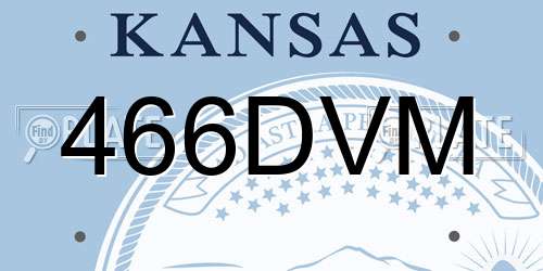 466DVM Kansas License Plate