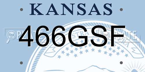 466GSF Kansas License Plate