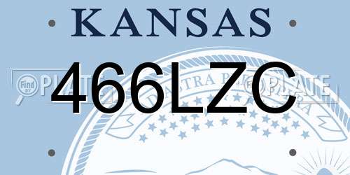 466LZC Kansas License Plate