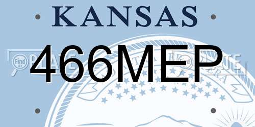 466MEP Kansas License Plate