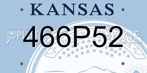 466P52 Kansas License Plate