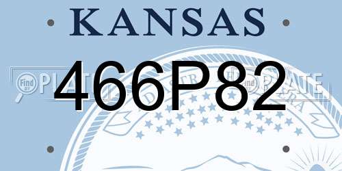 466P82 Kansas License Plate