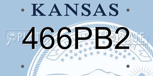 466PB2 Kansas License Plate
