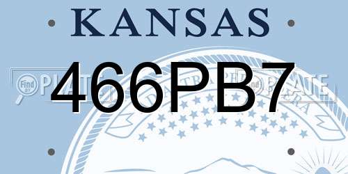 466PB7 Kansas License Plate