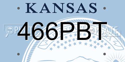 466PBT Kansas License Plate