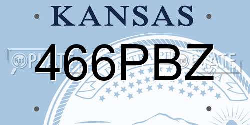 466PBZ Kansas License Plate