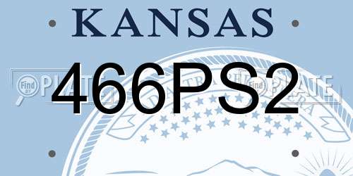 466PS2 Kansas License Plate