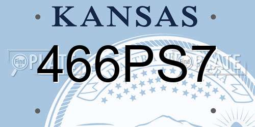 466PS7 Kansas License Plate