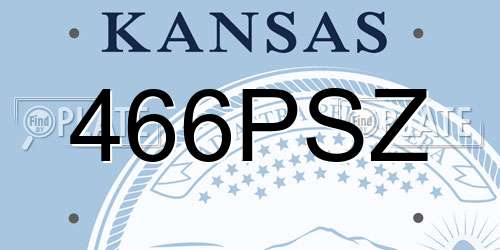 466PSZ Kansas License Plate
