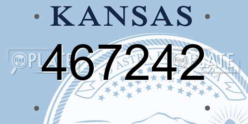 467242 Kansas License Plate