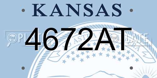 4672AT Kansas License Plate