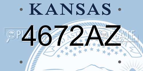 4672AZ Kansas License Plate
