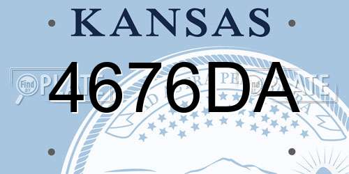 4676DA Kansas License Plate