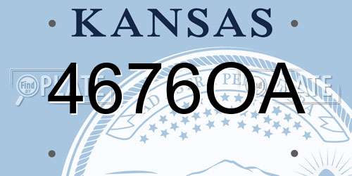 4676OA Kansas License Plate