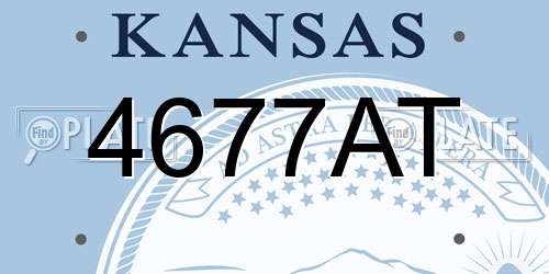 4677AT Kansas License Plate