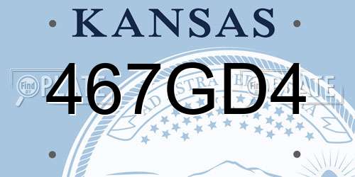 467GD4 Kansas License Plate