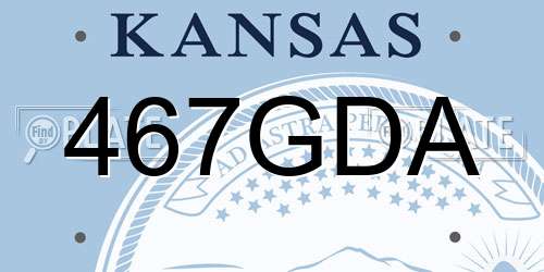 467GDA Kansas License Plate