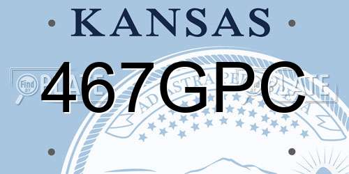 467GPC Kansas License Plate