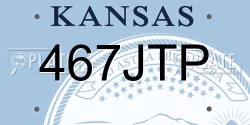 467JTP Kansas License Plate
