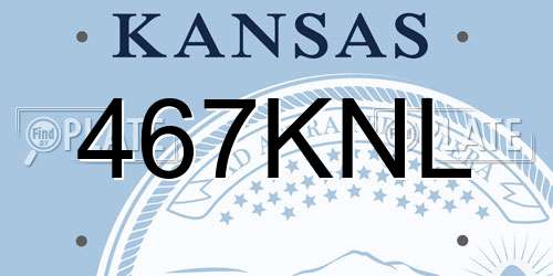467KNL Kansas License Plate