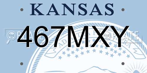 467MXY Kansas License Plate