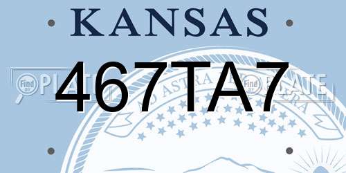 467TA7 Kansas License Plate