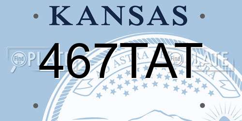 467TAT Kansas License Plate