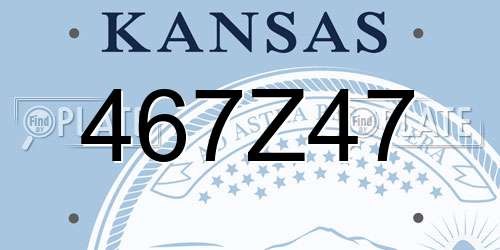 467Z47 Kansas License Plate