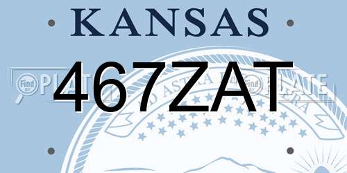 467ZAT Kansas License Plate