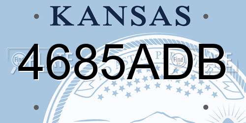 4685ADB Kansas License Plate