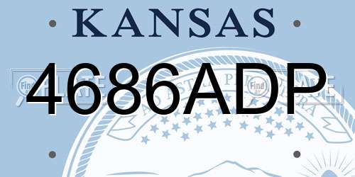 4686ADP Kansas License Plate
