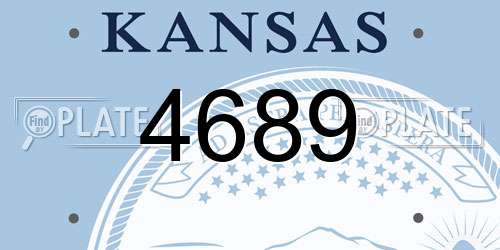 4689 Kansas License Plate
