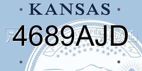 4689AJD Kansas License Plate