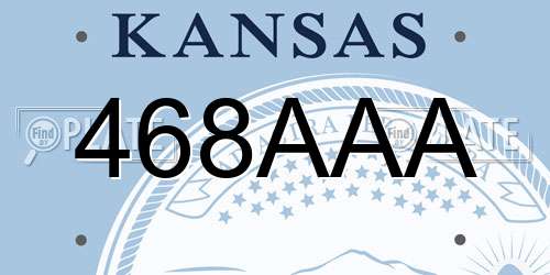 468AAA Kansas License Plate