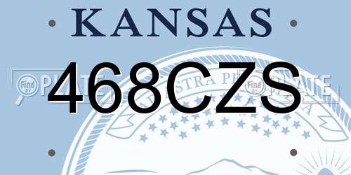 468CZS Kansas License Plate