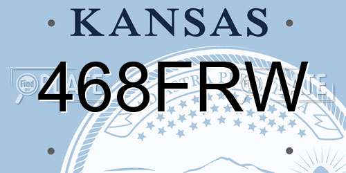 468FRW Kansas License Plate