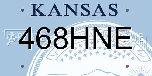 468HNE Kansas License Plate
