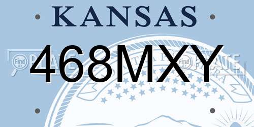 468MXY Kansas License Plate