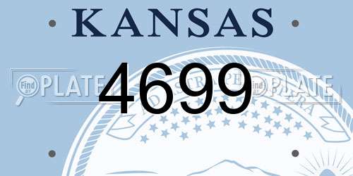 4699 Kansas License Plate