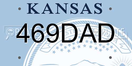 469DAD Kansas License Plate
