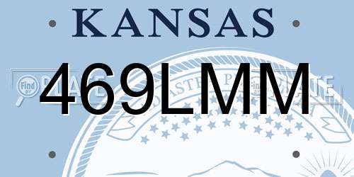469LMM Kansas License Plate