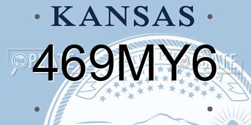 469MY6 Kansas License Plate