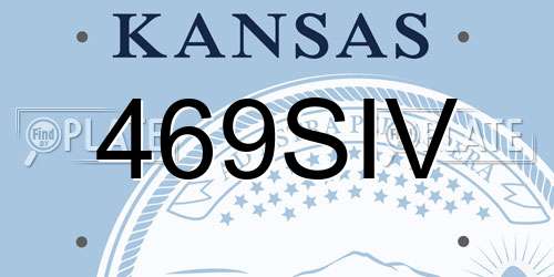 469SIV Kansas License Plate