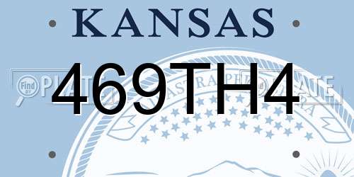 469TH4 Kansas License Plate
