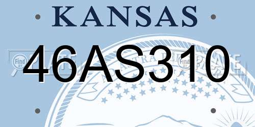 46AS310 Kansas License Plate
