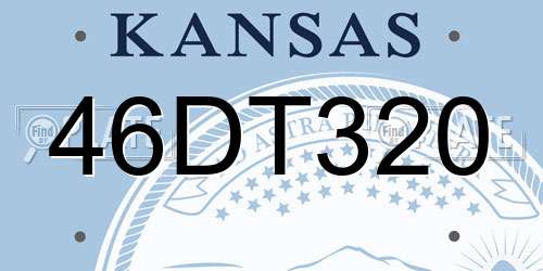 46DT320 Kansas License Plate
