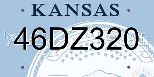 46DZ320 Kansas License Plate